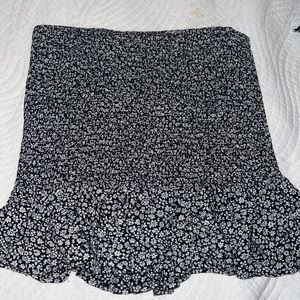 Black and white floral skirt